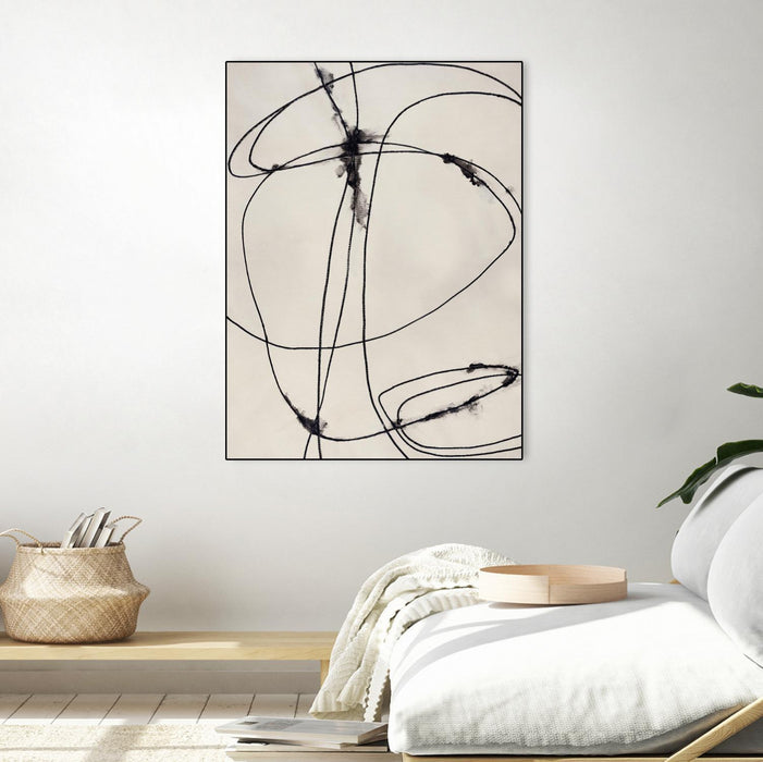 \"Tangled Ties\" Canvas Framed Black 24x32 Wall Art