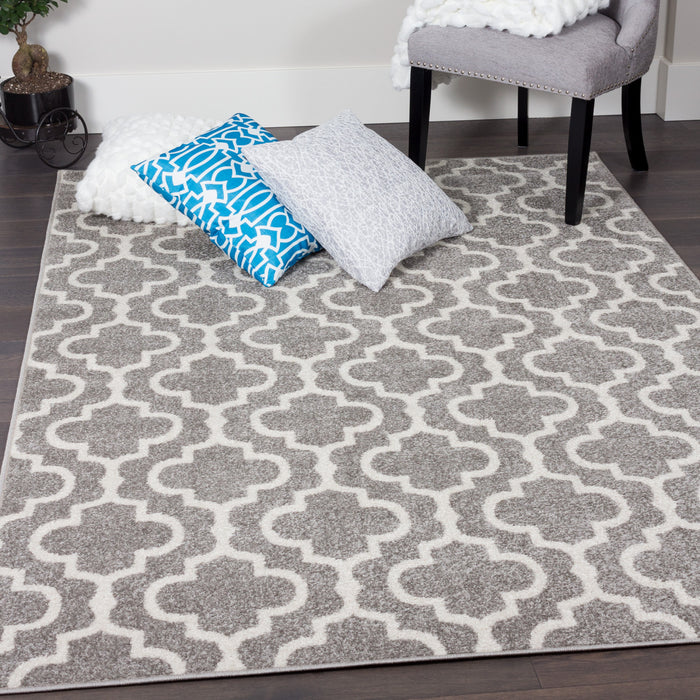 Lav Lat Grey 4x6 Area Rug