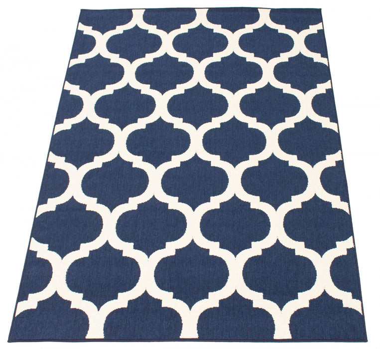 Sophie Ivory-Navy Area Rug - 4'7\" x 6'7\"