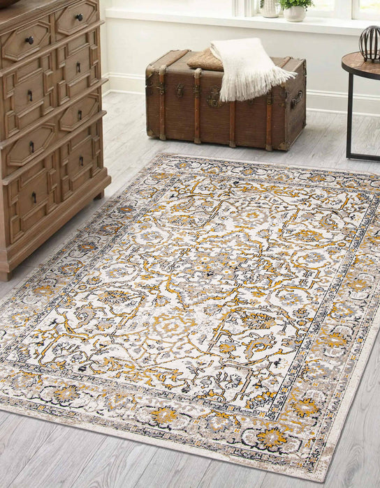 Legacy Ivory Machine Washable Area Rug - 6'0\" x 9'0\"
