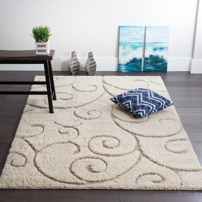 Oakville Cream Curves 4x6 Area Rug