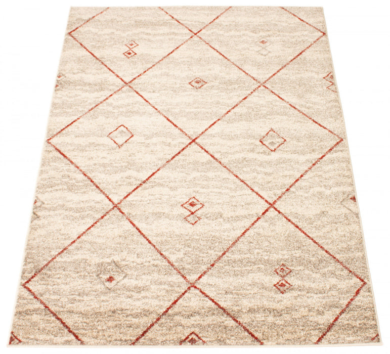 Grande Ivory/Red6'7\" X 9'6\" Area Rug