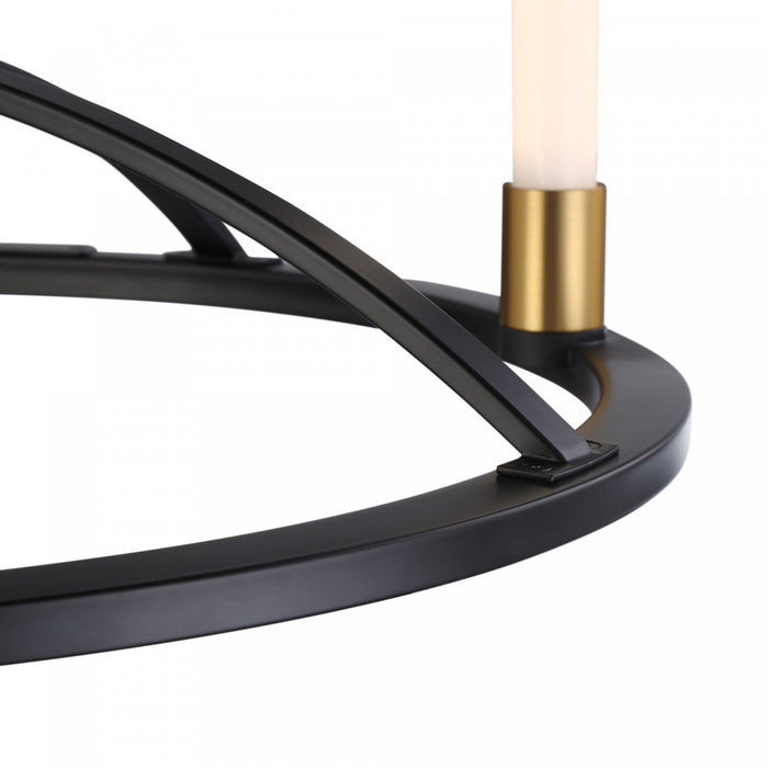 Infiniti Matte Black & Brass 4-Light Integrated LED Chandelier