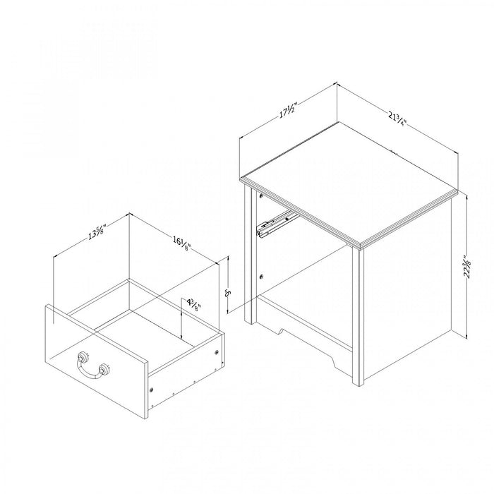Aviron 1-Drawer Nightstand - Blueberry