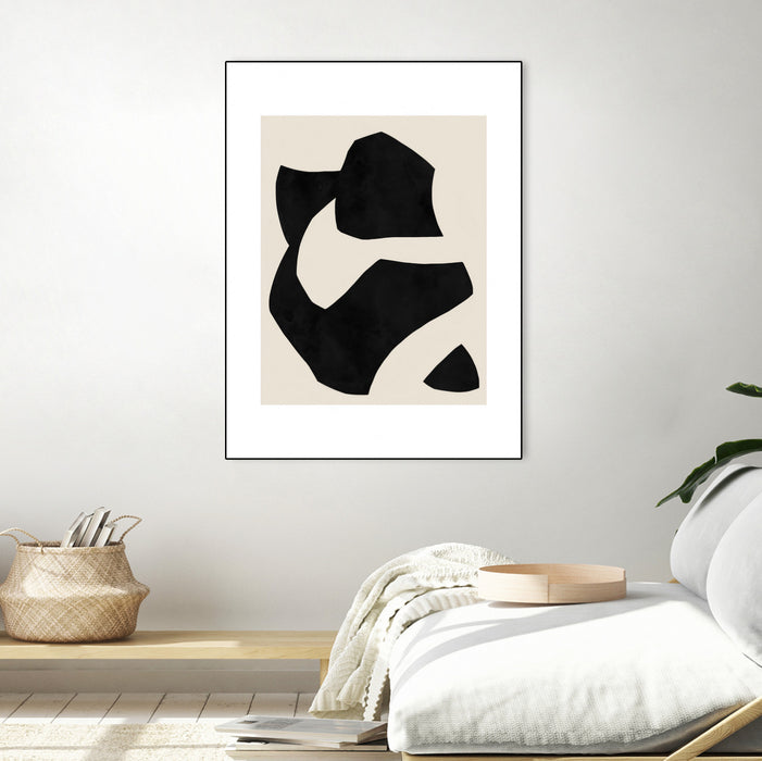 \"Untilted\" Canvas Framed Black 30x40 Wall Art