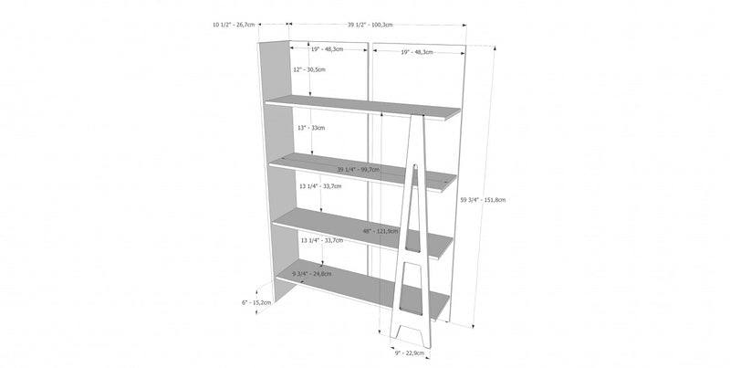 Nordika Atypik Bookcase - Black