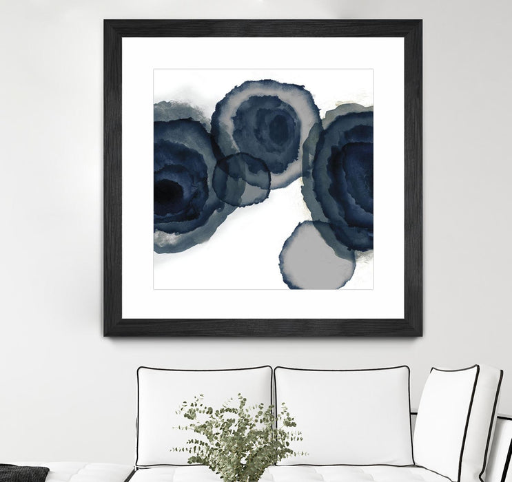 \"Blotted Ink Ii\" Matted and Framed Black 36x36 Wall Art