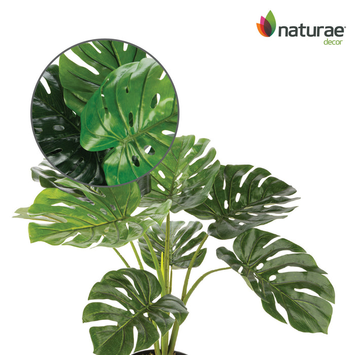 Artificial 23\" Monstera In Black Pot