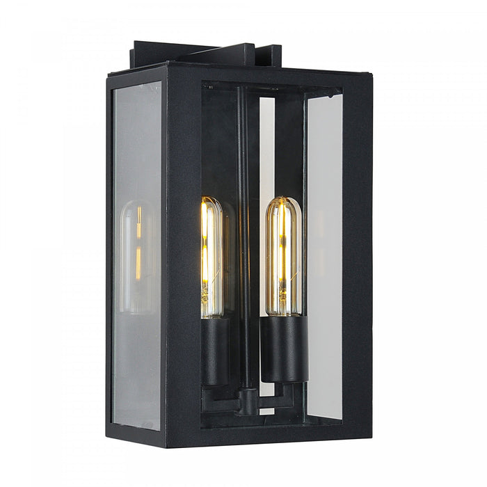Waterville Matte Black 2-Light Outdoor Wall Sconce II