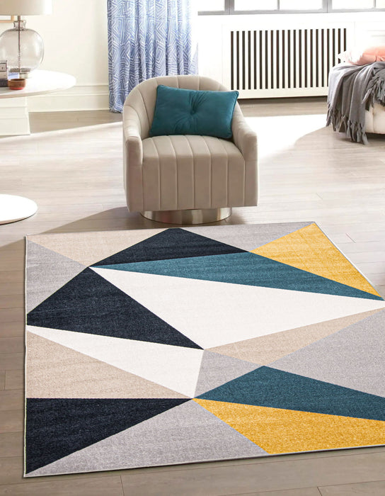 Gemma Multi-Colour Machine Washable Area Rug - 5'0\" x 7'0\"