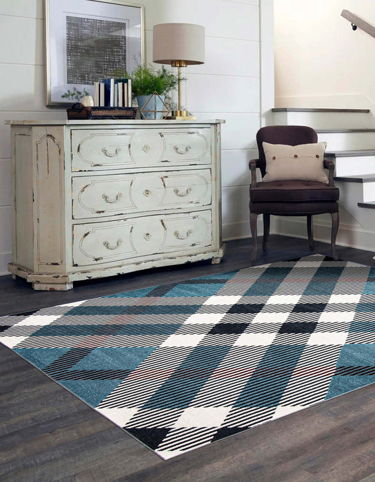 Kors Blue Machine Washable Area Rug - 8'0\" x 10'0\"