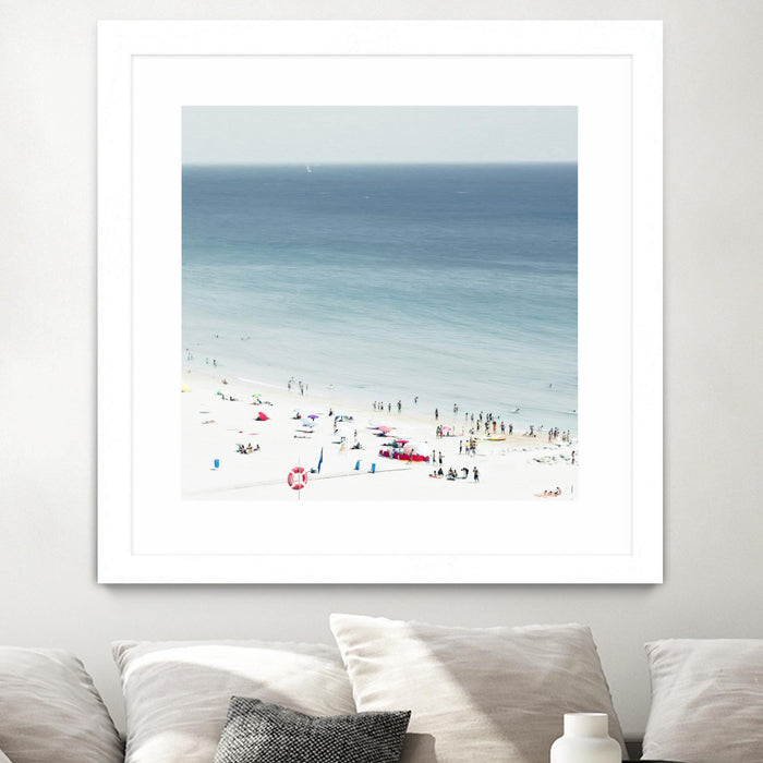 \"Sesimbra Ii\" Matted and Framed White 36x36 Wall Art