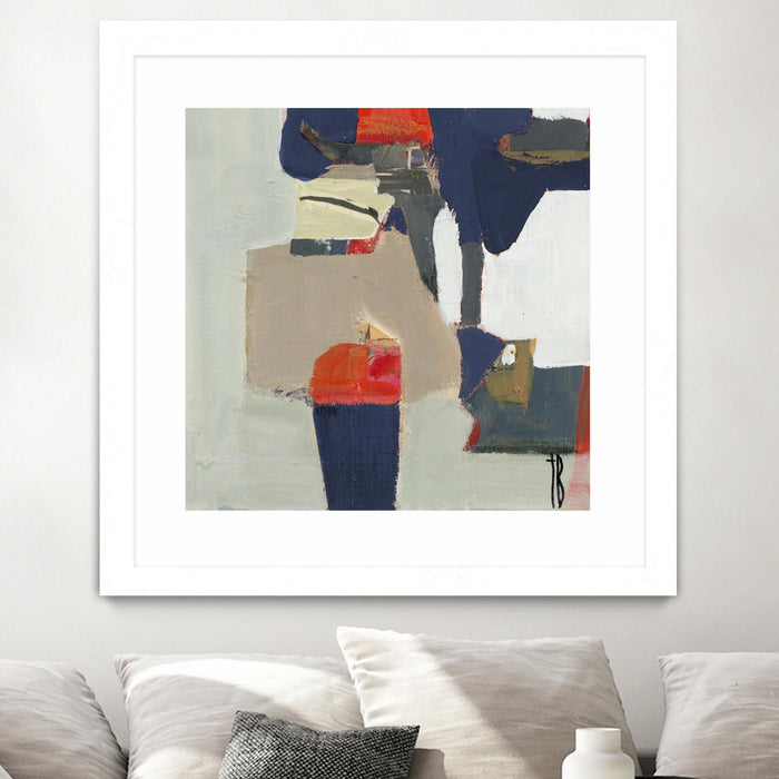 \"Orange Crush V9\" Matted and Framed White 30x30 Wall Art