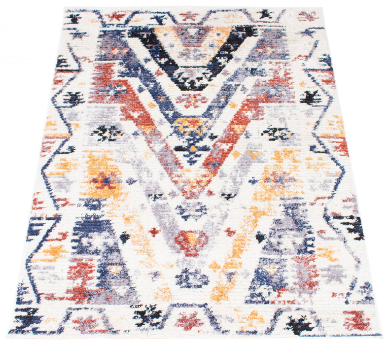 Paloma Quashqai White Area Rug - 5'3\" x 7'3\"