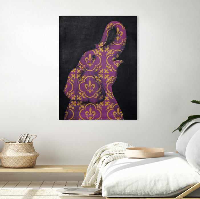 \"Zoo Celebration I\" Canvas Framed Black 24x32 Wall Art