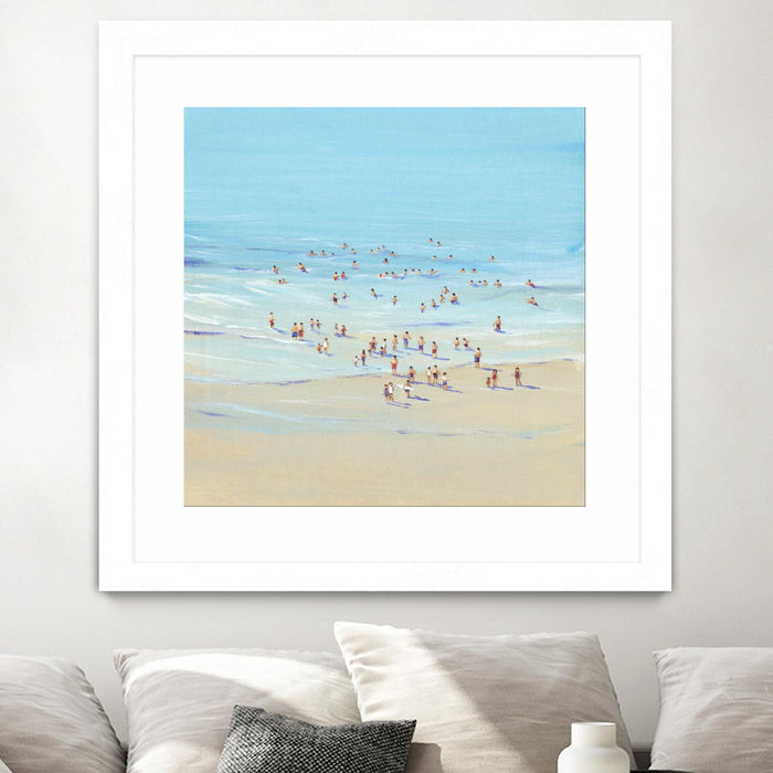 \"Beach Day I\" Matted and Framed White 30x30 Wall Art