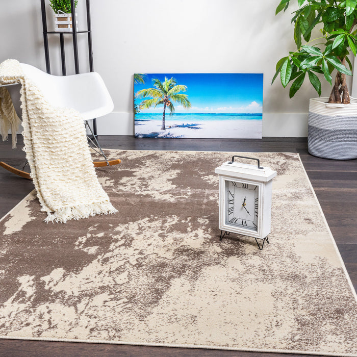 Sav Splash Grey 3x5 Area Rug