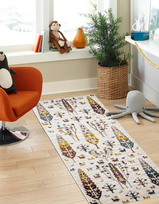 Pine Ivory Machine Washable Area Rug - 2'6\" x 8'0\"