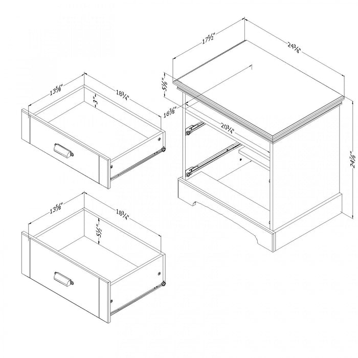 Avilla 2-Drawer Nightstand - Winter Oak