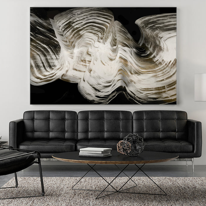 \"White Strokes\" Giant Art 84x54 Wall Art