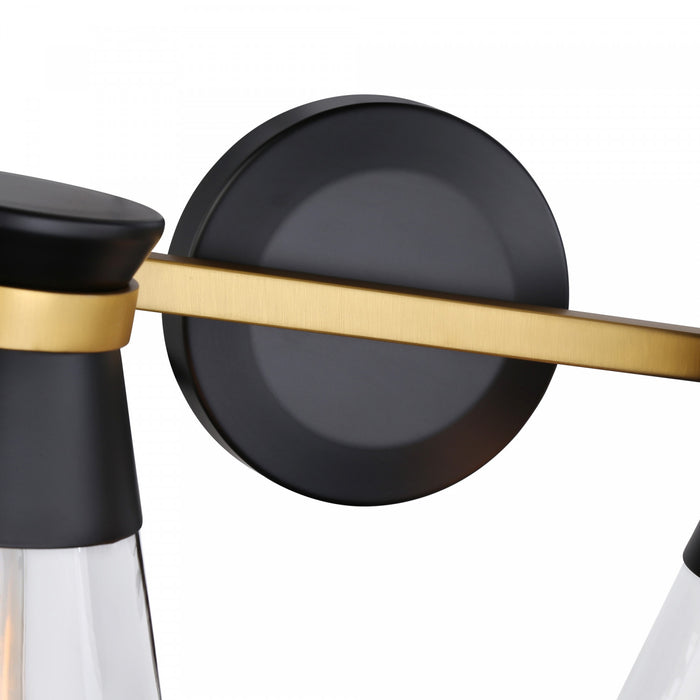 Kanata Black & Brushed Brass 4-Light Bathroom Vanity Light
