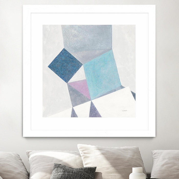 \"Bay Bridge V1\" Matted and Framed White 36x36 Wall Art