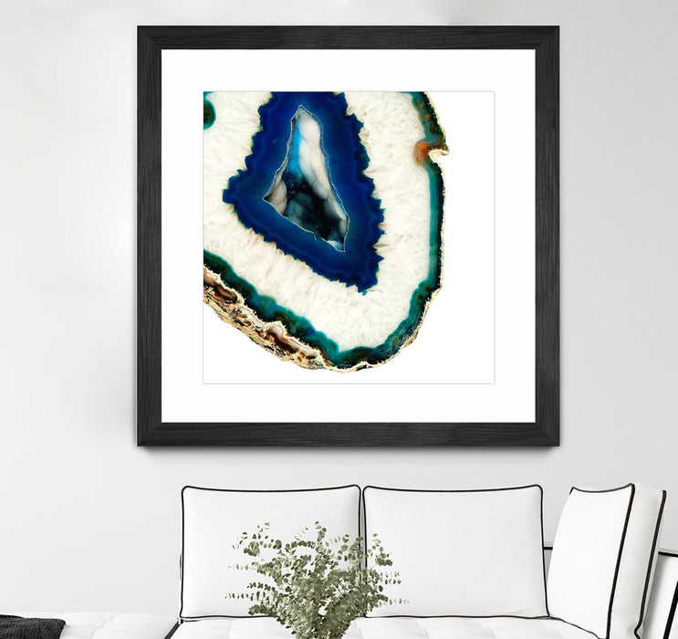 \"Mediterranean Agate A\" Matted and Framed Black 36x36 Wall Art