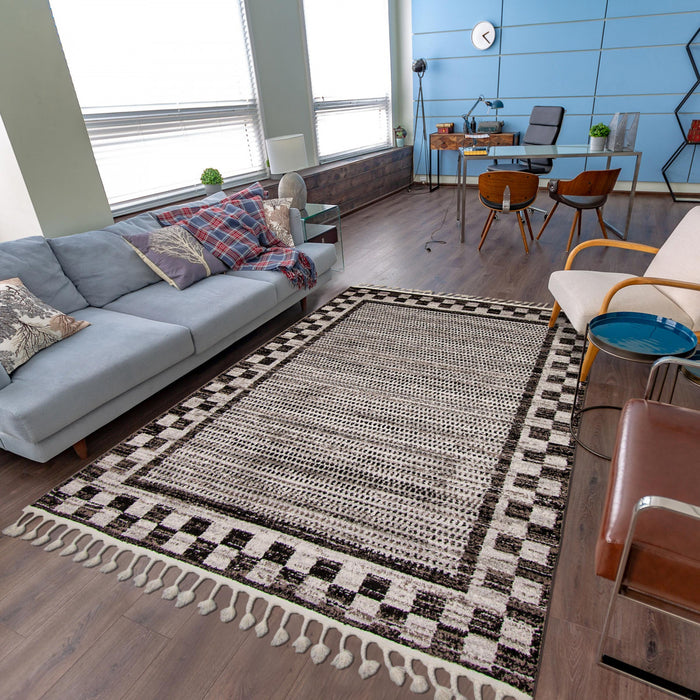 Vera Quattro Ivory/Grey Area Rug - 5'2\" x 7'5\"