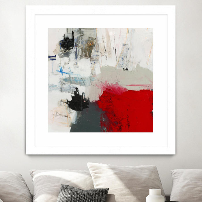 \"The Mountain Comes To You\" Matted and Framed White 36x36 Wall Art