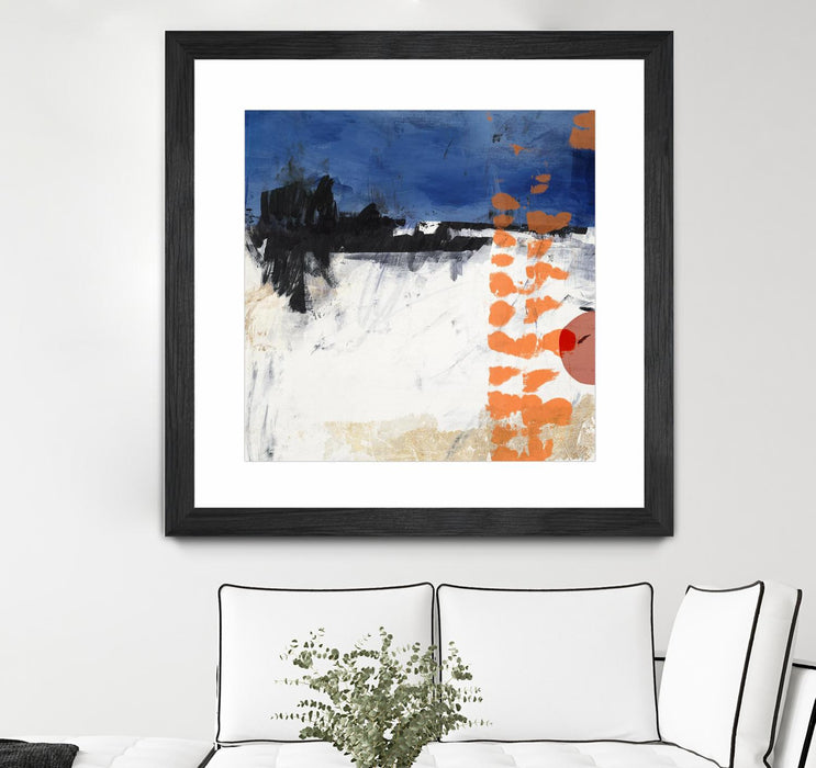 \"Midnight Rise Ii\" Matted and Framed Black 30x30 Wall Art