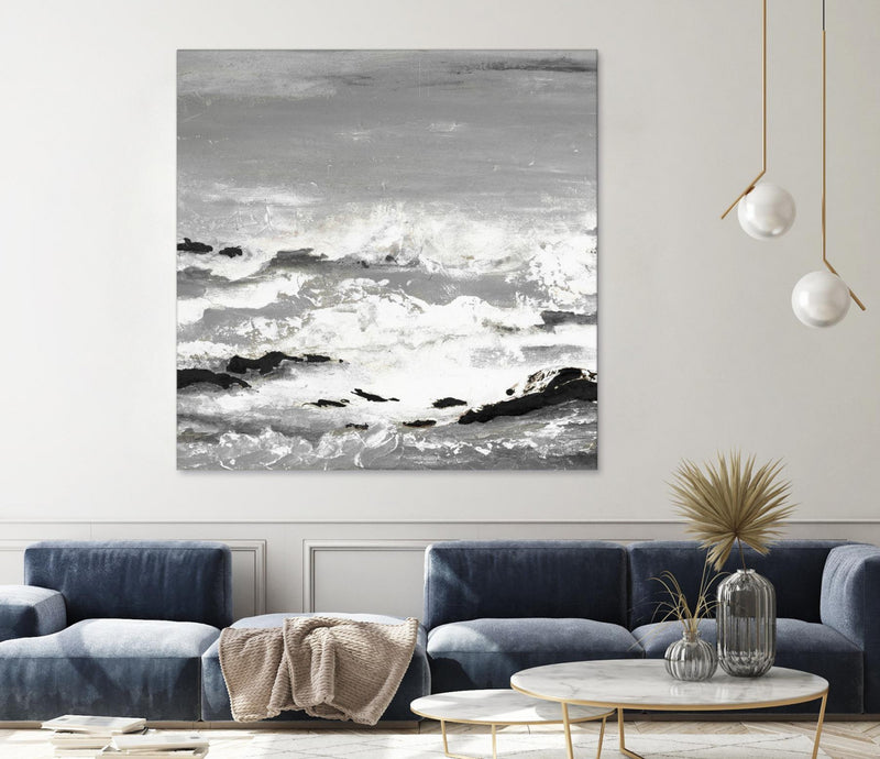 \"Rocks And Waves\" Giant Art 54x54 Wall Art