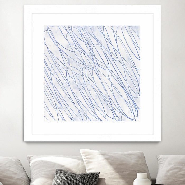 \"Hula Ii\" Matted and Framed White 30x30 Wall Art