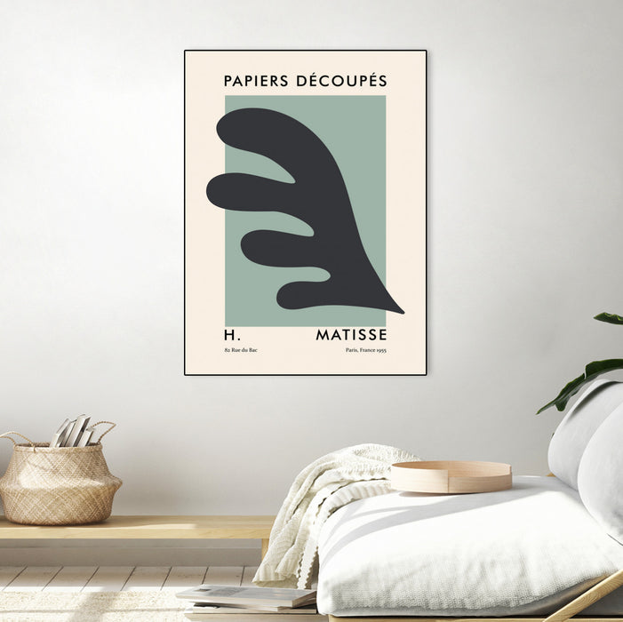 \"Papiers Découpés Vi\" Canvas Framed Black 24x32 Wall Art