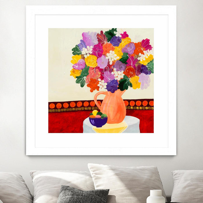 \"Taking In The Love\" Matted and Framed White 36x36 Wall Art