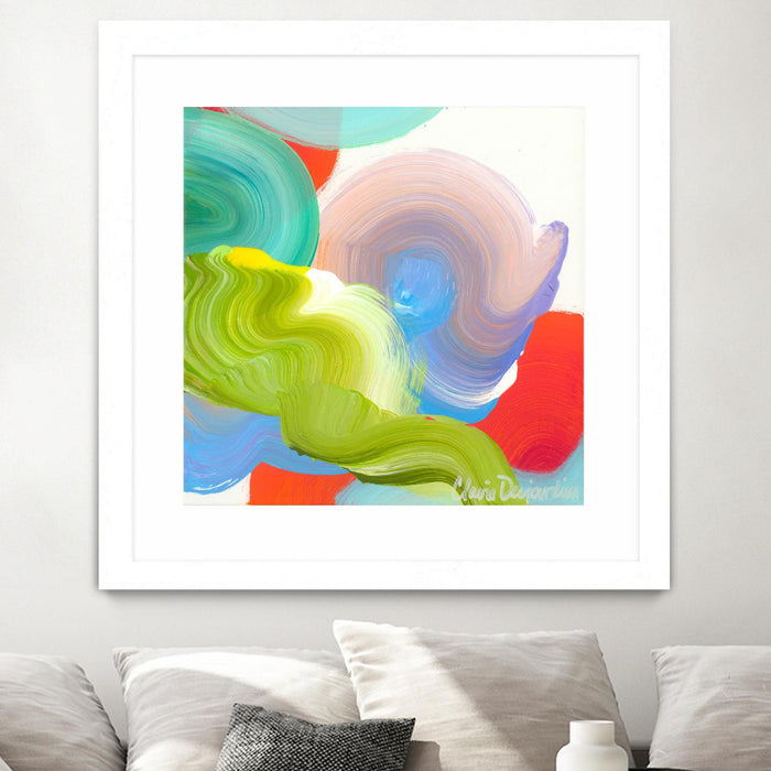 \"Vav 05\" Matted and Framed White 30x30 Wall Art