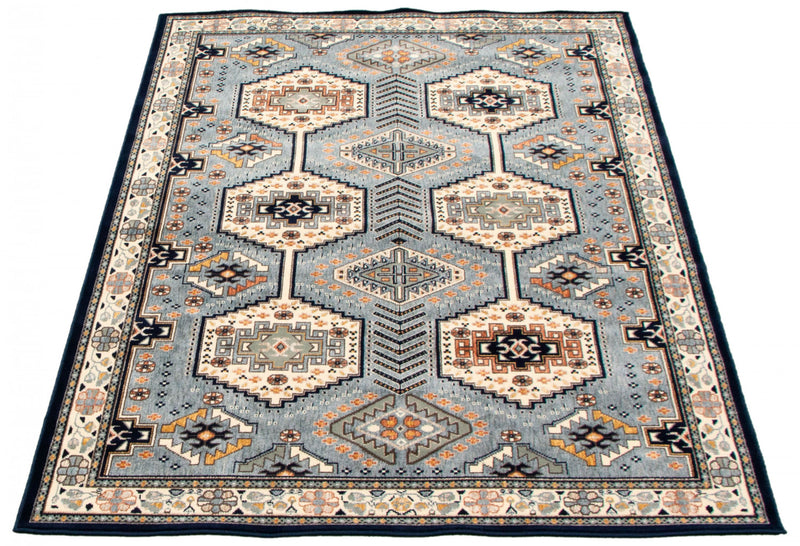 Edwin Navy Ivory Area Rug - 5' x 7'