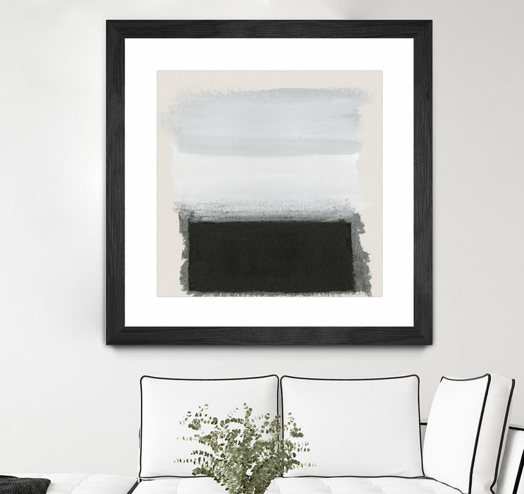 \"Star Night Interlude\" Matted and Framed Black 36x36 Wall Art