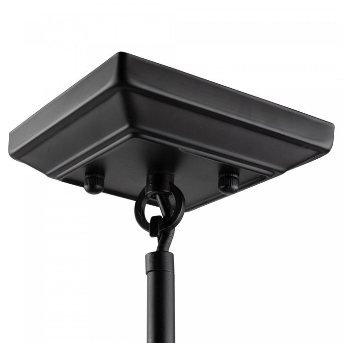 Sunburst  8-Light Matte Black and Chrome Chandelier