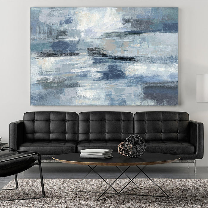 \"Clear Water Indigo And Gray\" Giant Art 72x48 Wall Art