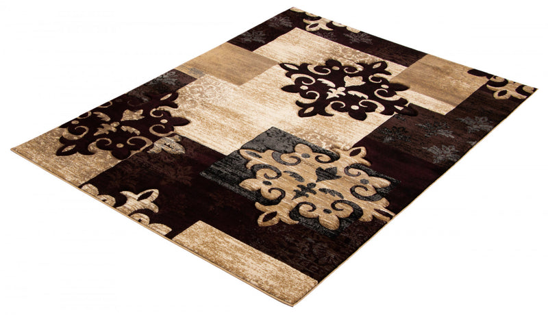 Neda Burgundy Area Rug - 3'11\" X 5'7\" 