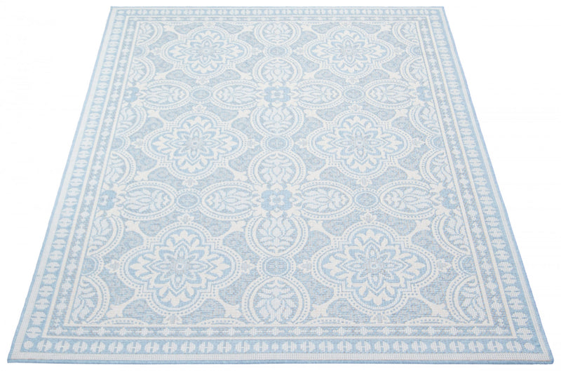 Neisha Traditional Light Blue Rug 6'7\" X 9'6\" Area Rug
