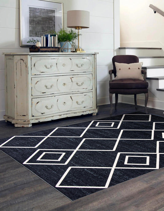 Kenza Blue Machine Washable Area Rug - 3'0\" x 5'0\"