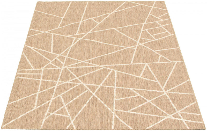 Sadie Abstract Taupe-Champagne Area Rug - 7'10\" x 10'2\"