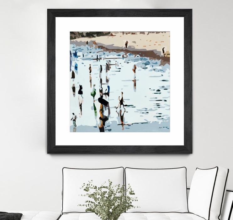 \"Self Reflection\" Matted and Framed Black 30x30 Wall Art
