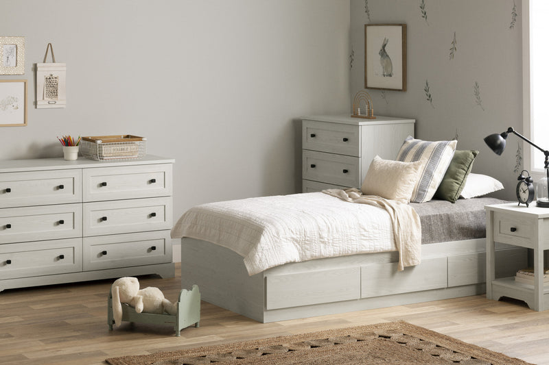 Hazen Mates Twin Bed - White Pine