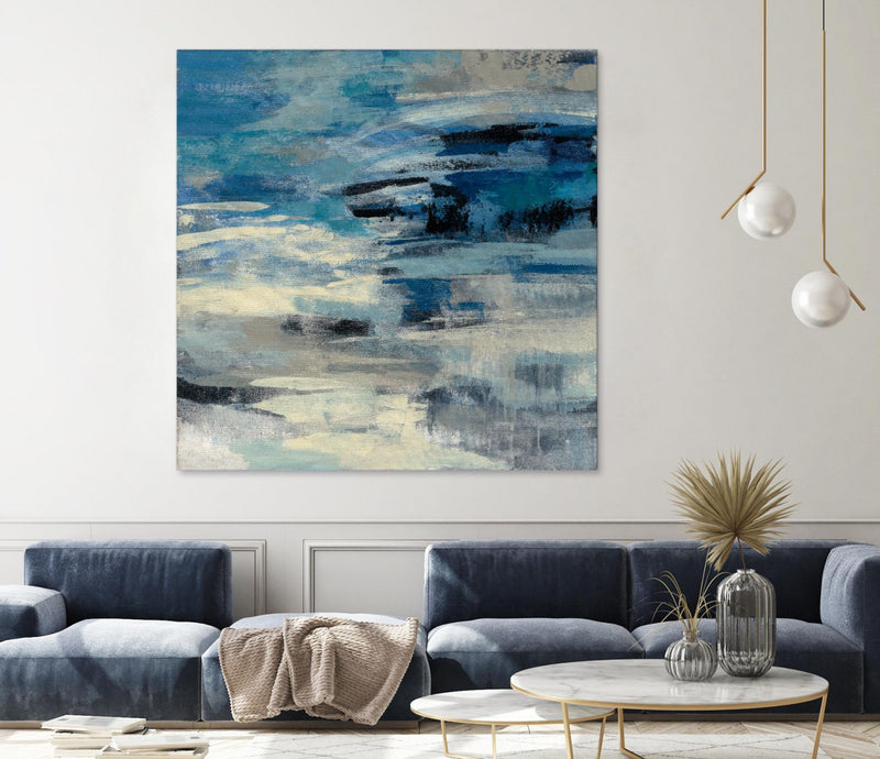 \"Indigo Wave\" Giant Art 54x54 Wall Art