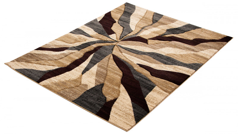 Mayoree Brown, Beige & Black Area Rug - 5'3\" X 7'3\" 