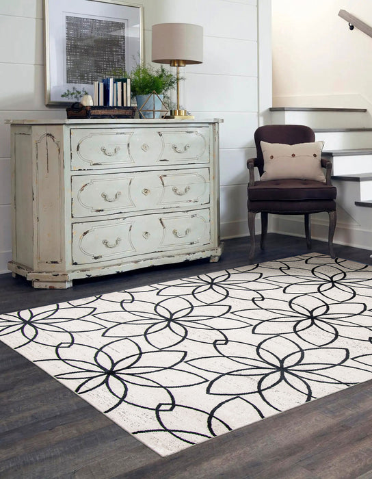 Terali Ivory Machine Washable Area Rug - 3'0\" x 5'0\"