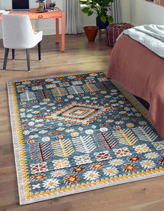 Gypsy Blue Machine Washable Area Rug - 6'0\" x 9'0\"