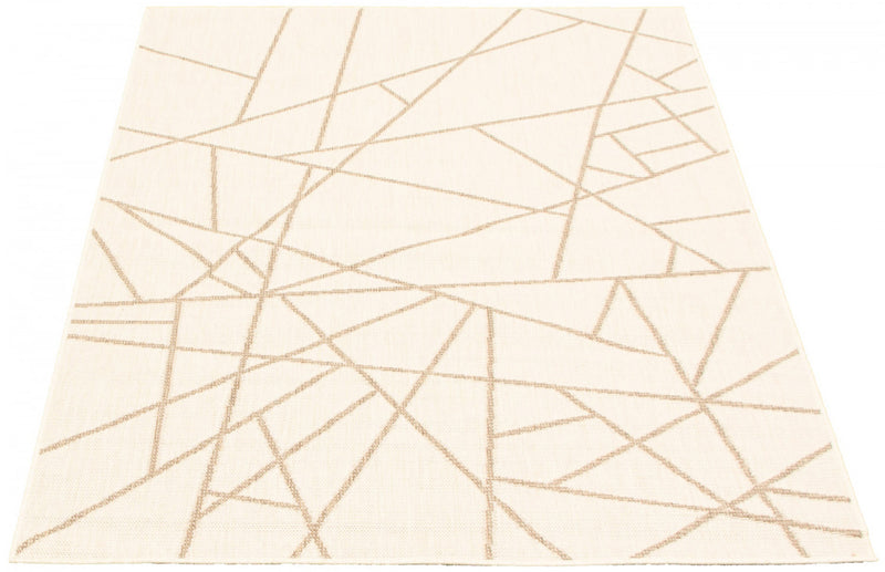 Sadie Abstract Champagne-Taupe Area Rug - 7'10\" x 10'2\"